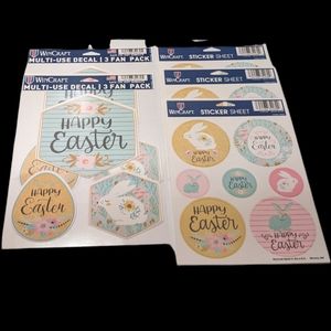Wincraft Pastel Happy Easter Decal & Sticker Sheet Set NWT